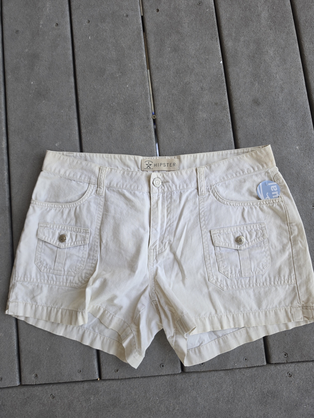 Women's Cream Cargo Pocket Shorts